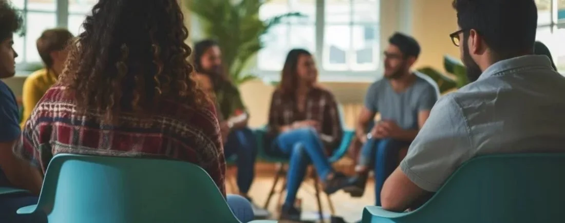 Photographie d'un groupe thérapeutique en ligne illustrant la solidarité