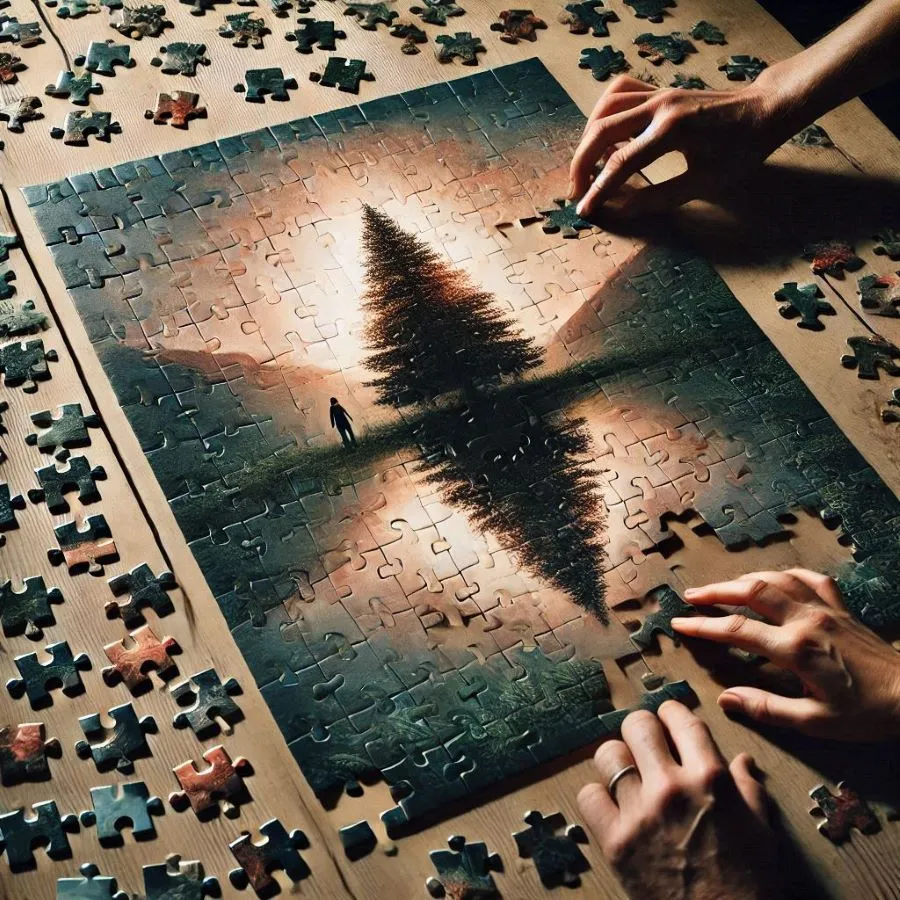 Puzzle en cours de construction symbolisant le cheminement de la thérapie